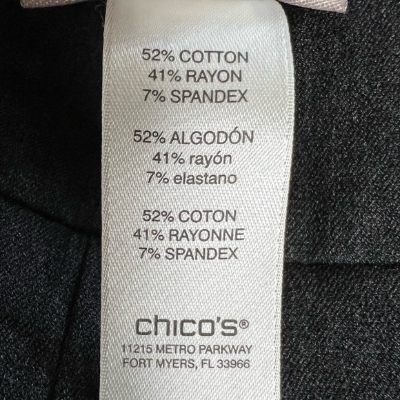 Chico’s Fabulously Slimming Basic Pull on Ankle Length Charcoal Pant - Sz 2 (L) - Picture 5 of 7